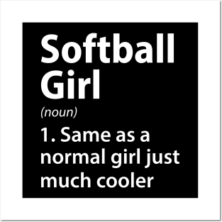 Softball Girl Definition Posters and Art